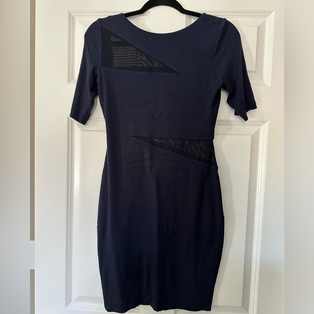 Navy Blue Mesh Insert Bailey 44 Bodycon Dress